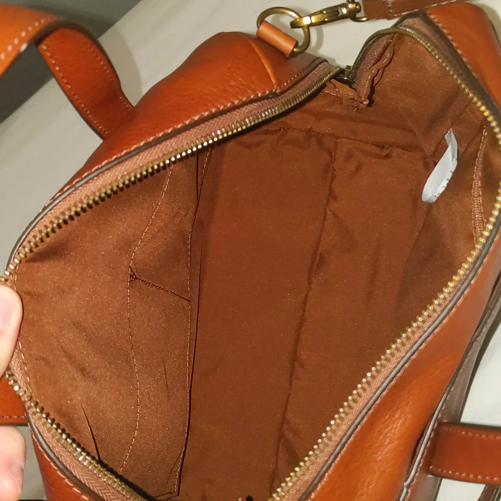 Fossil Sydney satchel crossbody bag tote brown - Picture 9 of 9